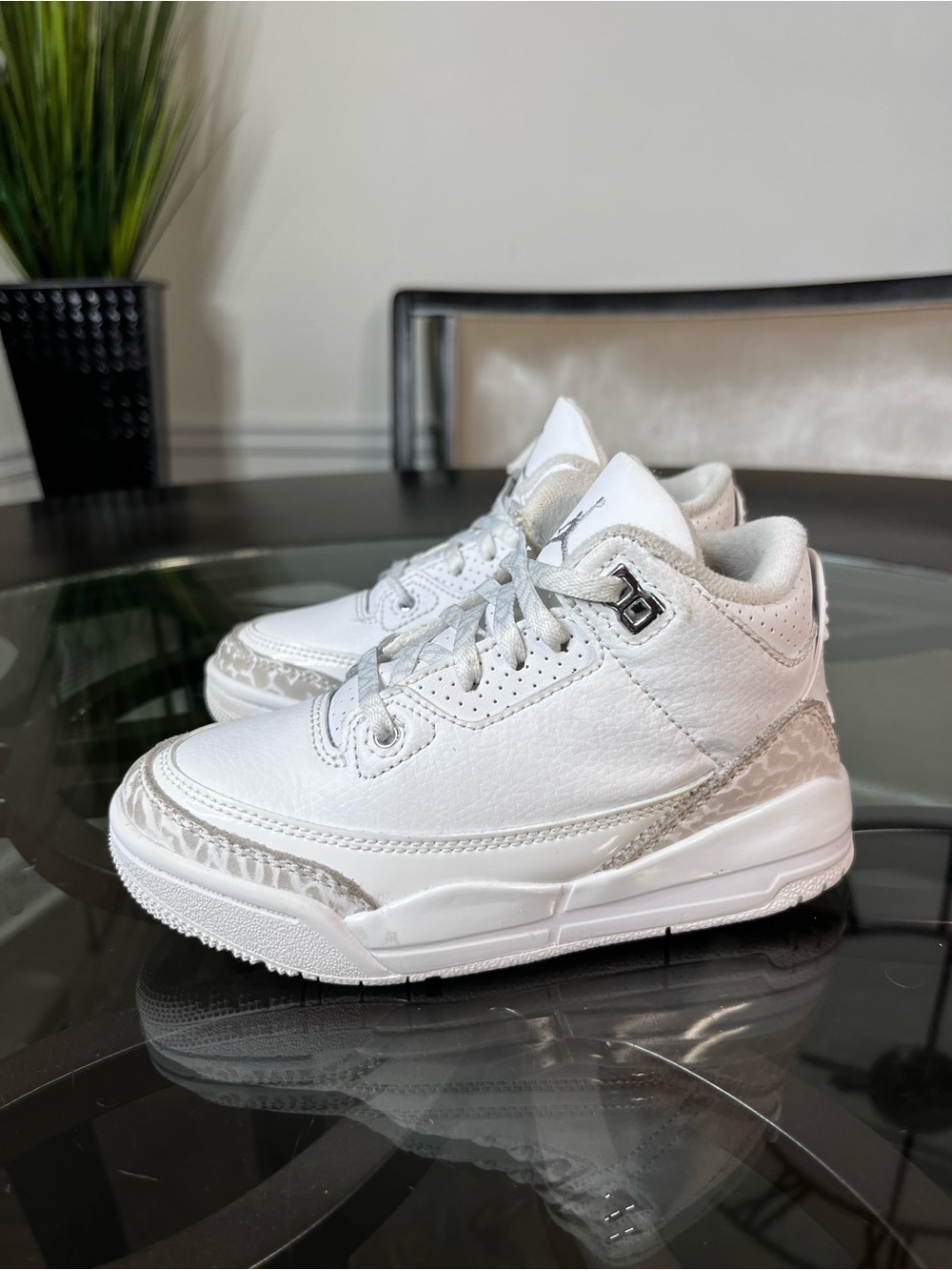 Nike Air Jordan 3 Retro
"Pure Money" White/Metallic Silver-White Sz 11C - Picture 2 of 5
